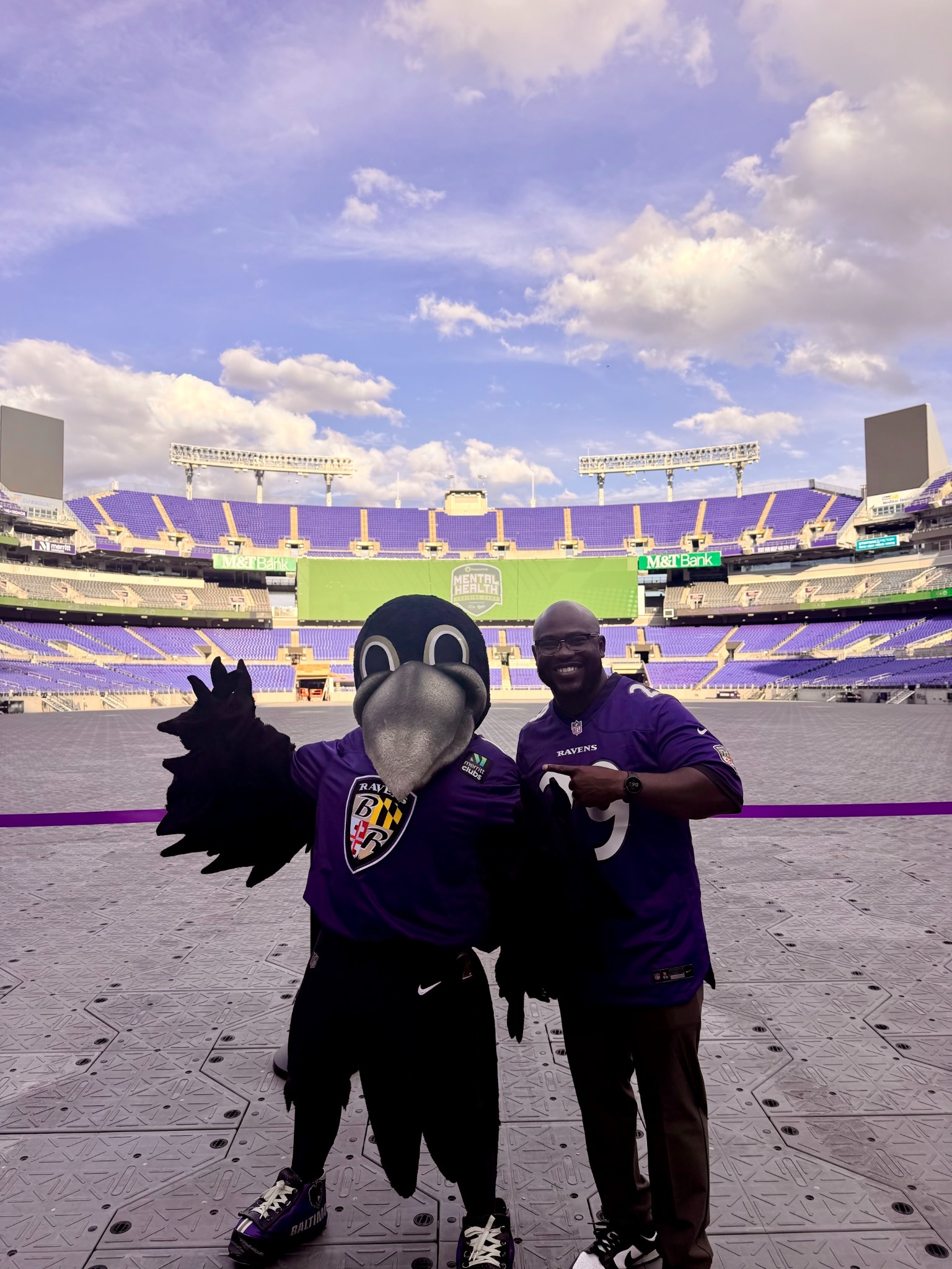 Event day at M&T Bank Stadium during the Mental Health Training Camp