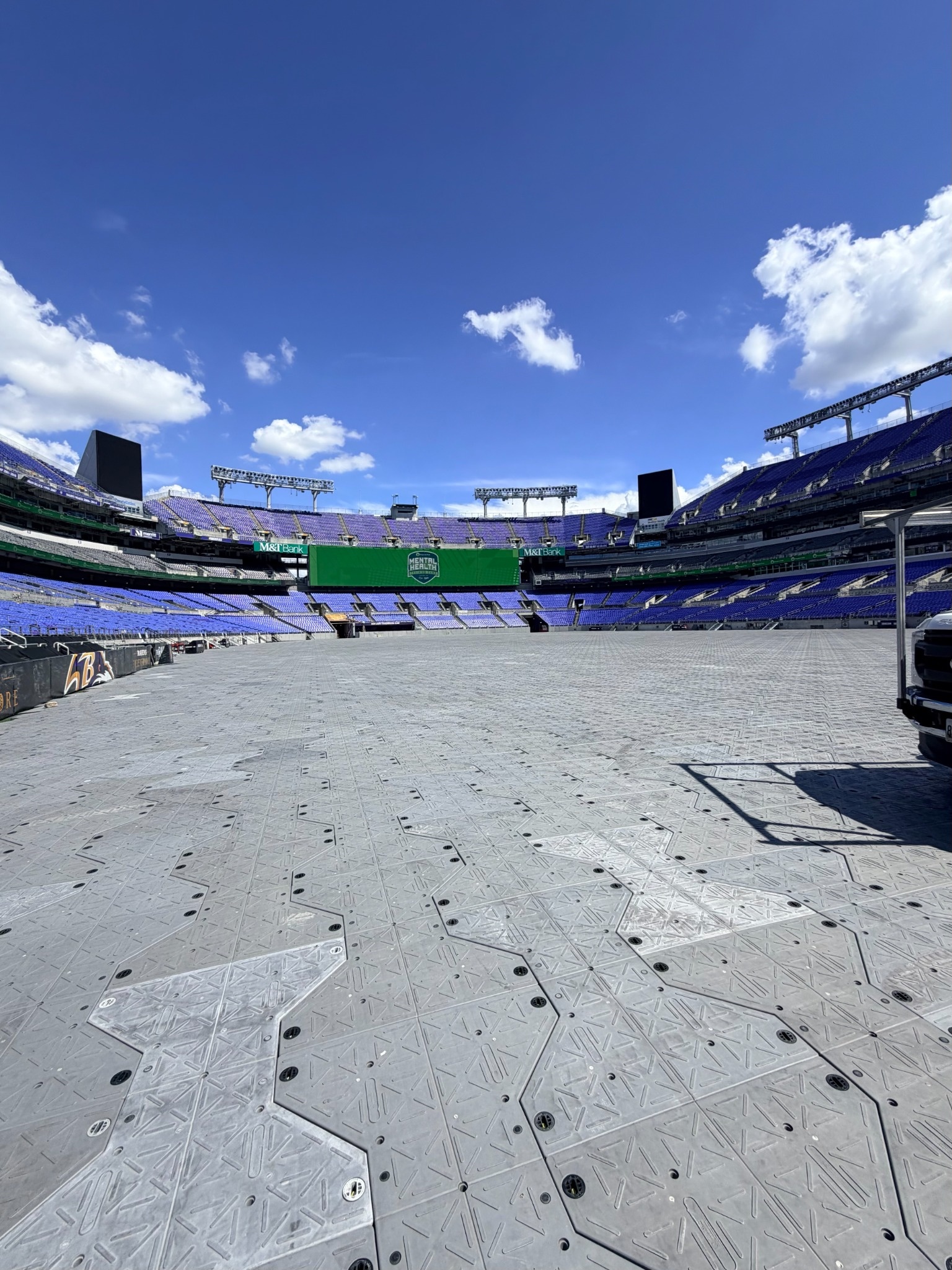 Field-level view showing the scale of M&T Bank Stadium