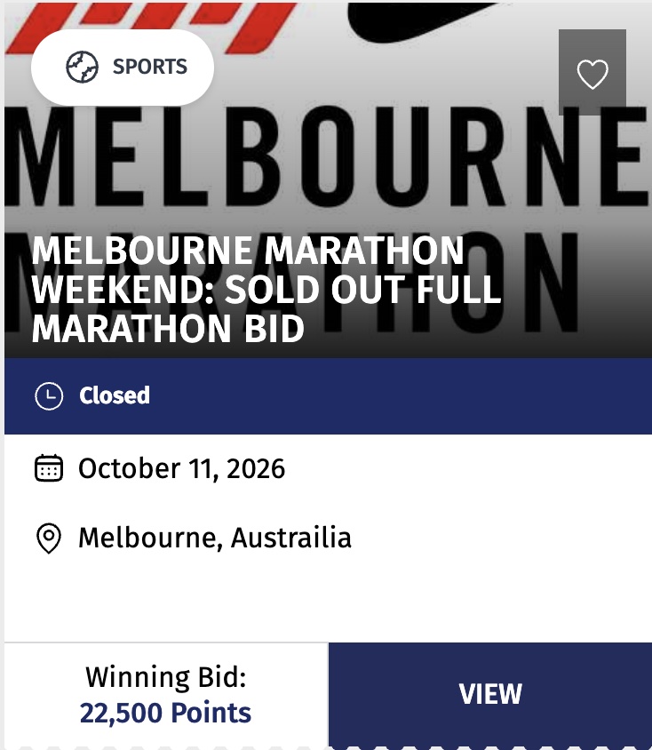 Wyndham Rewards Experiences listing: Melbourne Marathon