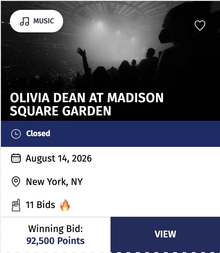 Wyndham Rewards Experiences listing: Olivia Dean at Madison Square Garden